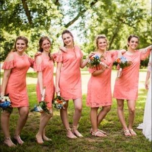 Beautiful coral lace dress